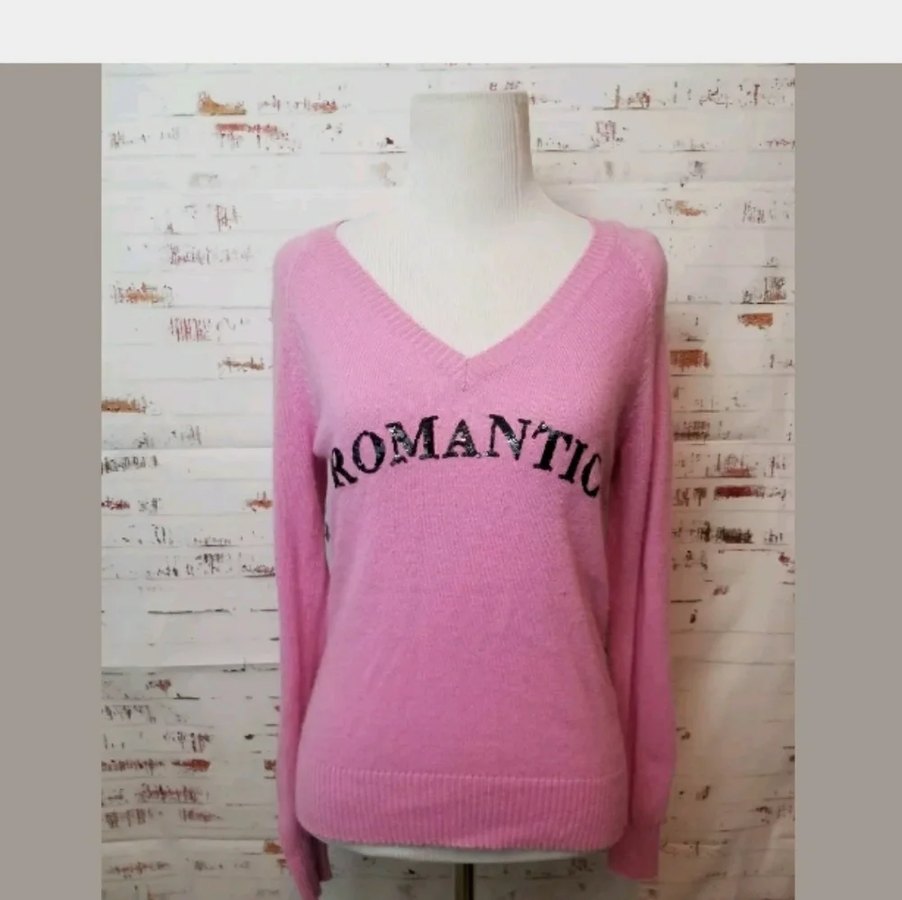 Wildfox Pink V-Neck Sweater - Picture 2 of 8